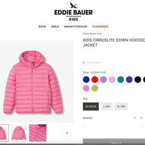 NWT Eddie Bauer kids CirrusLite down jacket